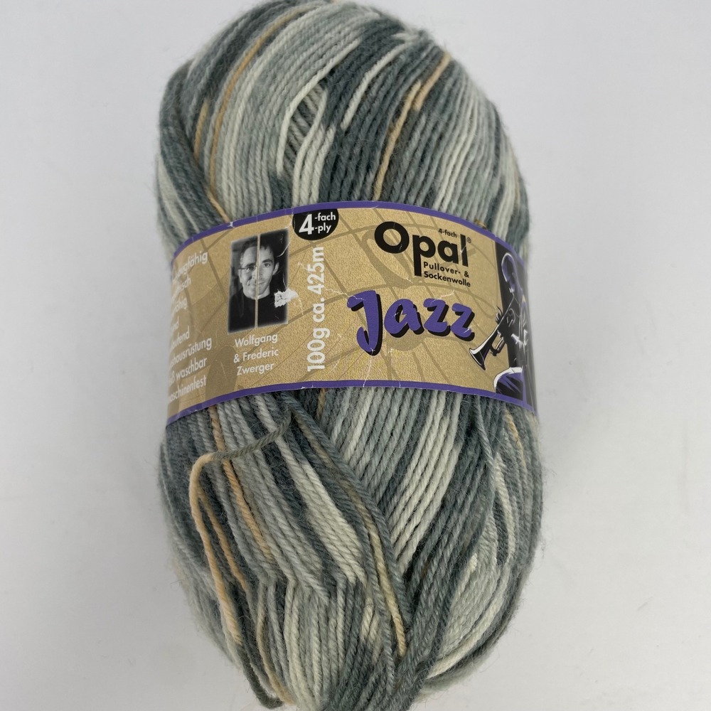 Opal Jazz 4-Ply Sock Yarn Songbook 9814 Grey Tan Wool Blend 100g 425m Germany